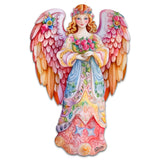 Ángel floral rosa para puerta, decoración navideña de G. Debrekht - 8611023H