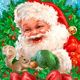 Arte de pared de madera con corona de lazo de Papá Noel de D. Gelsinger - Decoración navideña de muñeco de nieve de Papá Noel - 95606B-1309