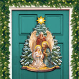 Decoración navideña para puerta con la Natividad de la Sagrada Familia, de G. Debrekht - 8611042H