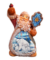 Figura navideña de oso polar de Papá Noel, esculpida y pintada a mano por G. DeBrekht - Decoración navideña con temática de vida silvestre - 661512