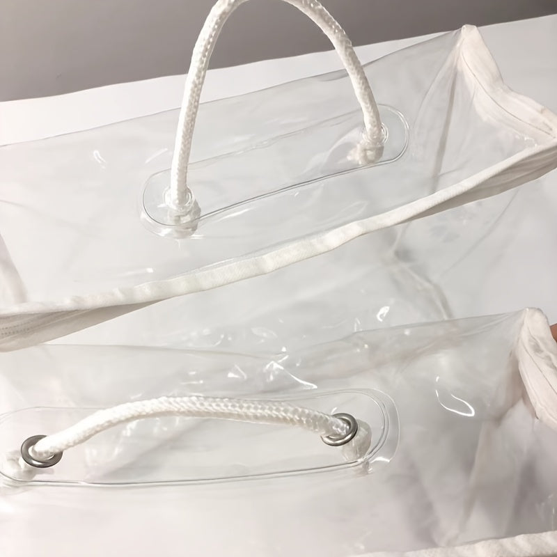 Bolsa de maquillaje de viaje de PVC transparente (1 unidad o 2 unidades), impermeable, para viajes, portátil, para guardar mantas y colchas.
