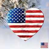 Flag Land that I Love Wooden Ornaments - American Patriotic Decor - 8198915