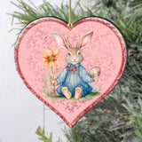 Easter Bunny Heart Wooden Ornaments by G. DeBrekht Easter Spring Decor - 8652780