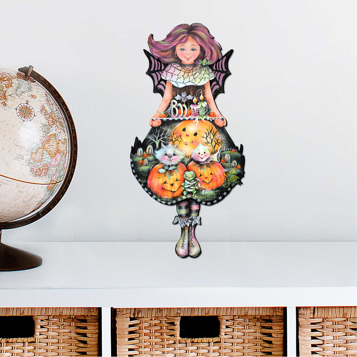 Decoración de Halloween con forma de calabaza y hada por Jamie Mills-Price - Decoración de Halloween para Acción de Gracias - 8457412H