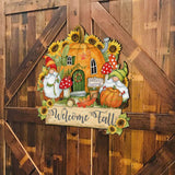 Fall Decor Harvest Welcome Sign Welcome Fall Cornucopia Door Decor Handmade Gift Autumn Porch Decor by Susan Winget - 8471209H-SW