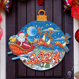 Colgante de puerta de Papá Noel con fecha de 2024, de G. Debrekht - Decoración navideña - 8112160H-D24