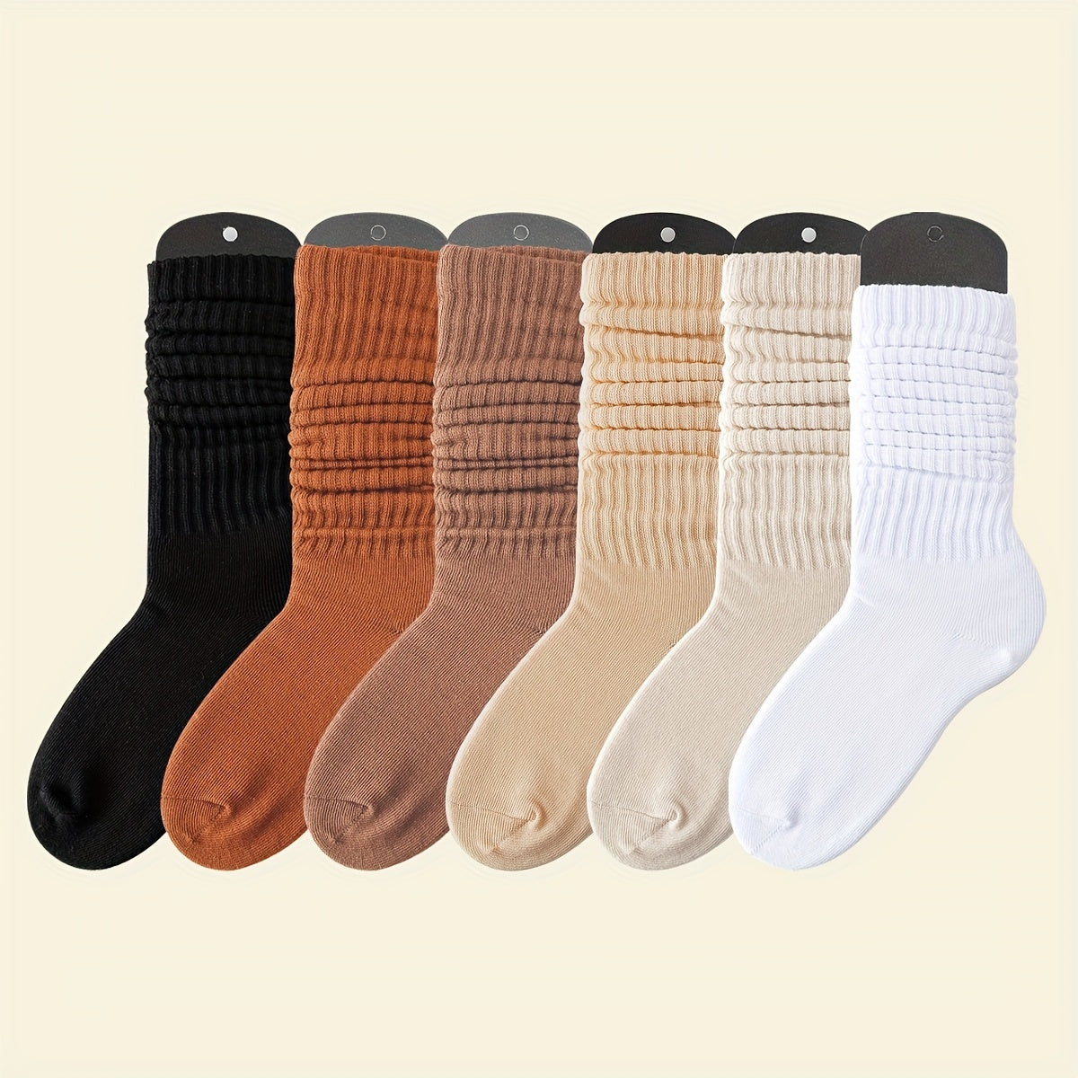 Conjunto de 3 pares de calcetines de media pantorrilla modernos para mujer, de punto liso, suaves y transpirables, tallas grandes (0XL-2XL).