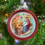 Orthodox Nativity Glass Ornament by G. DeBrekht - Nativity Holiday Decor - 73752