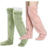 Calcetines afelpados hasta el muslo para parejas: medias de punto cálidas y duraderas por encima de la rodilla, de fácil cuidado.