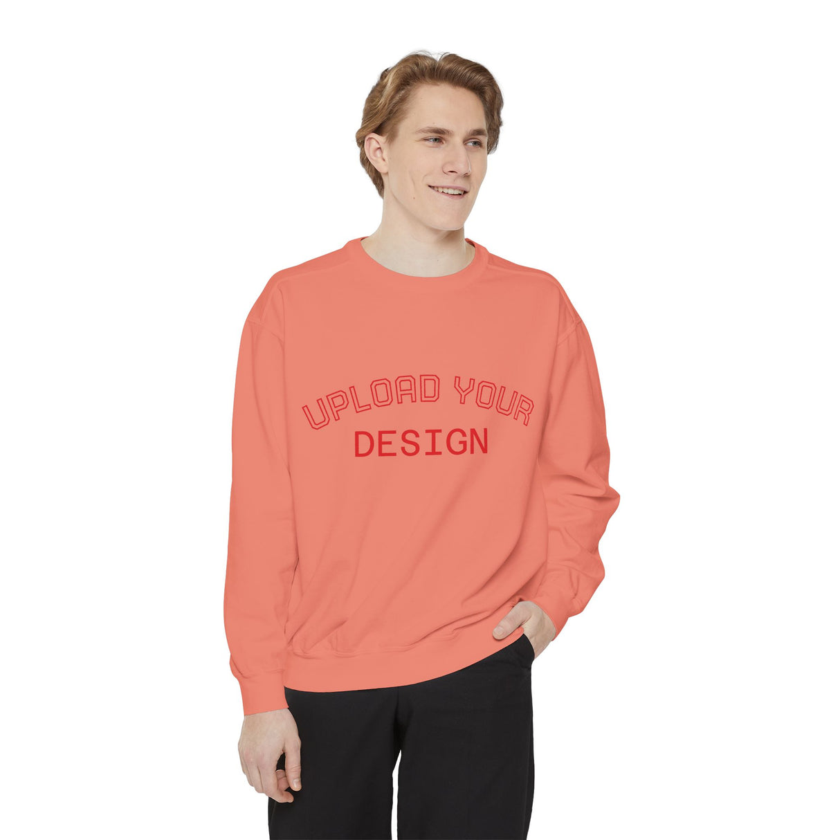 Customizable Unisex Garment-Dyed Sweatshirt, Personalized Gift, Cozy Streetwear, Casual Outfit, Unique Design Sweatshirt