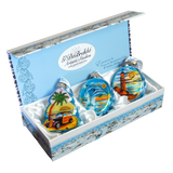 Juego de 3 adornos de vidrio de mercurio con motivos costeros de G. DeBrekht - Decoración navideña costera - 770104S3