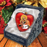 Mary and Jesus Heart Glass Ornament by G. DeBrekht - Nativity Holiday Decor - 73231