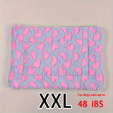 Manta rectangular para mascotas, resistente a la suciedad y para todas las estaciones - Cómoda cama con estampado de pata de perro y corazón (1 unidad)