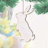 White Easter Spring Decor Bunny Wood Ornaments - Designocracy - 81991342