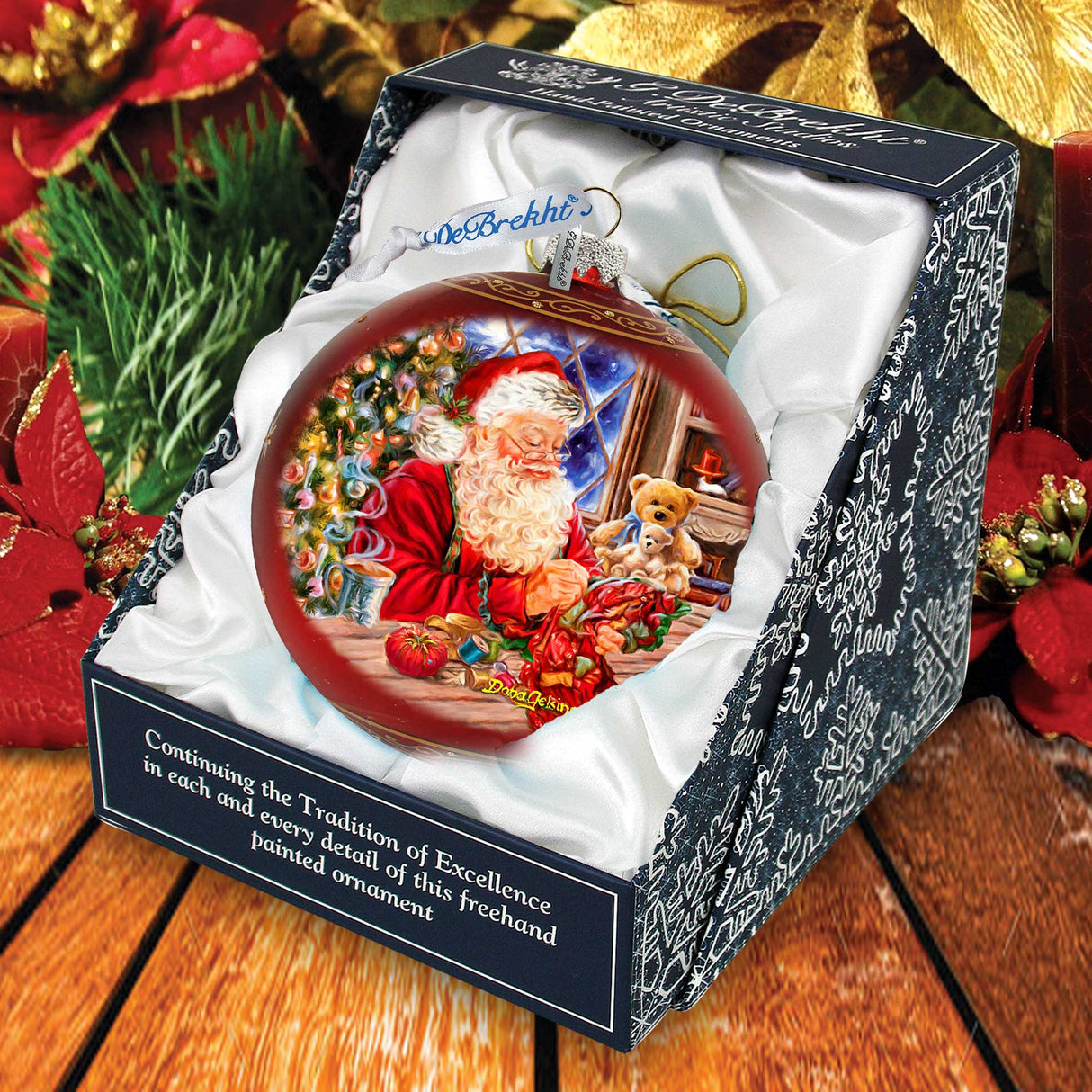 Getting Ready for the Holidays Santa Lg Glass Ornament in Red by Gelsinger - Christmas Decor - 73922R-DG