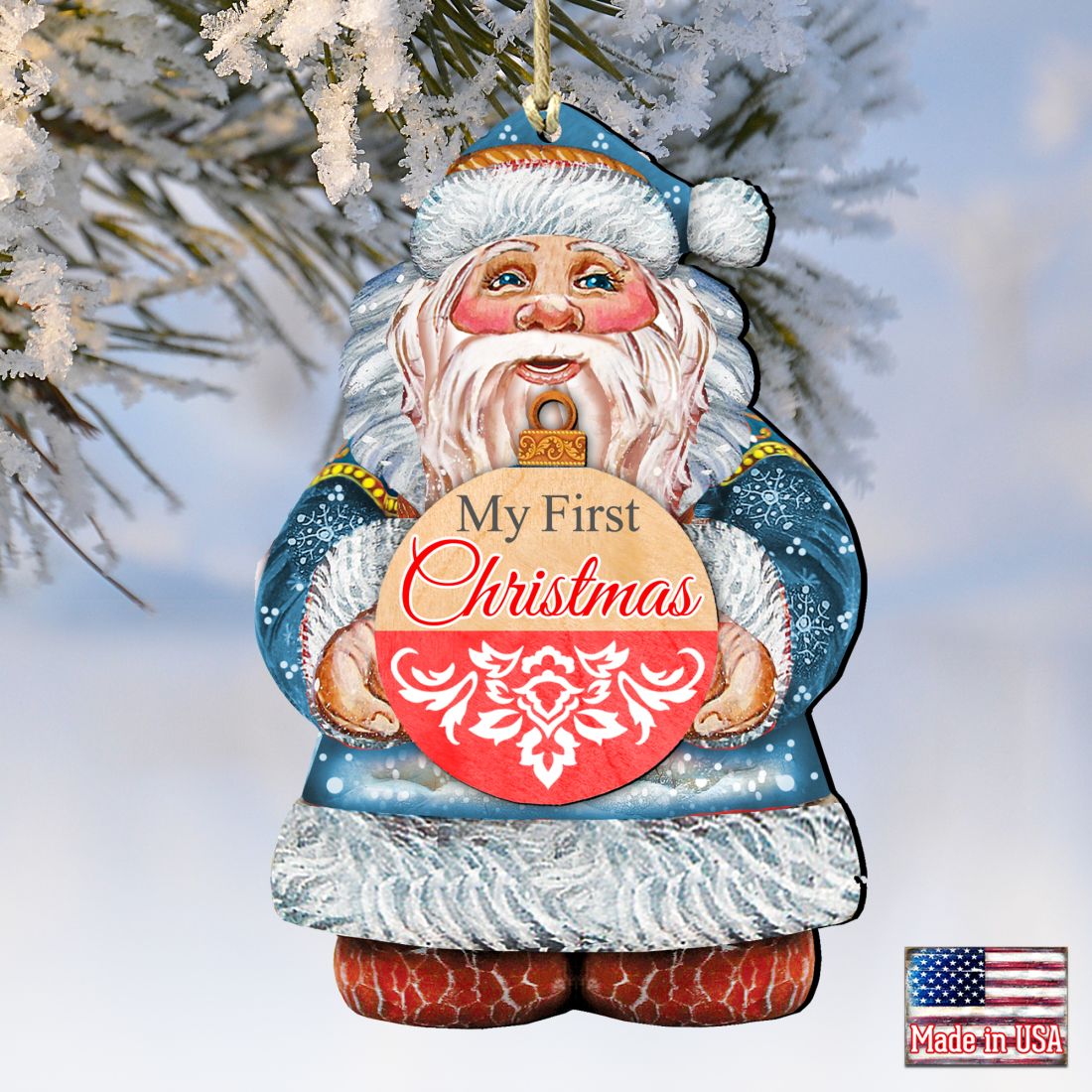 My First Christmas Wooden Ornaments by G. DeBrekht - Christmas Santa Snowman Decor - 8117810-MFC