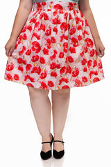 Pink Floral A-line Skirt - Small only