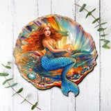 Mermaid in the Shell Holiday Door Decor by G. Debrekht - Coastal Holiday Decor - 8688200H