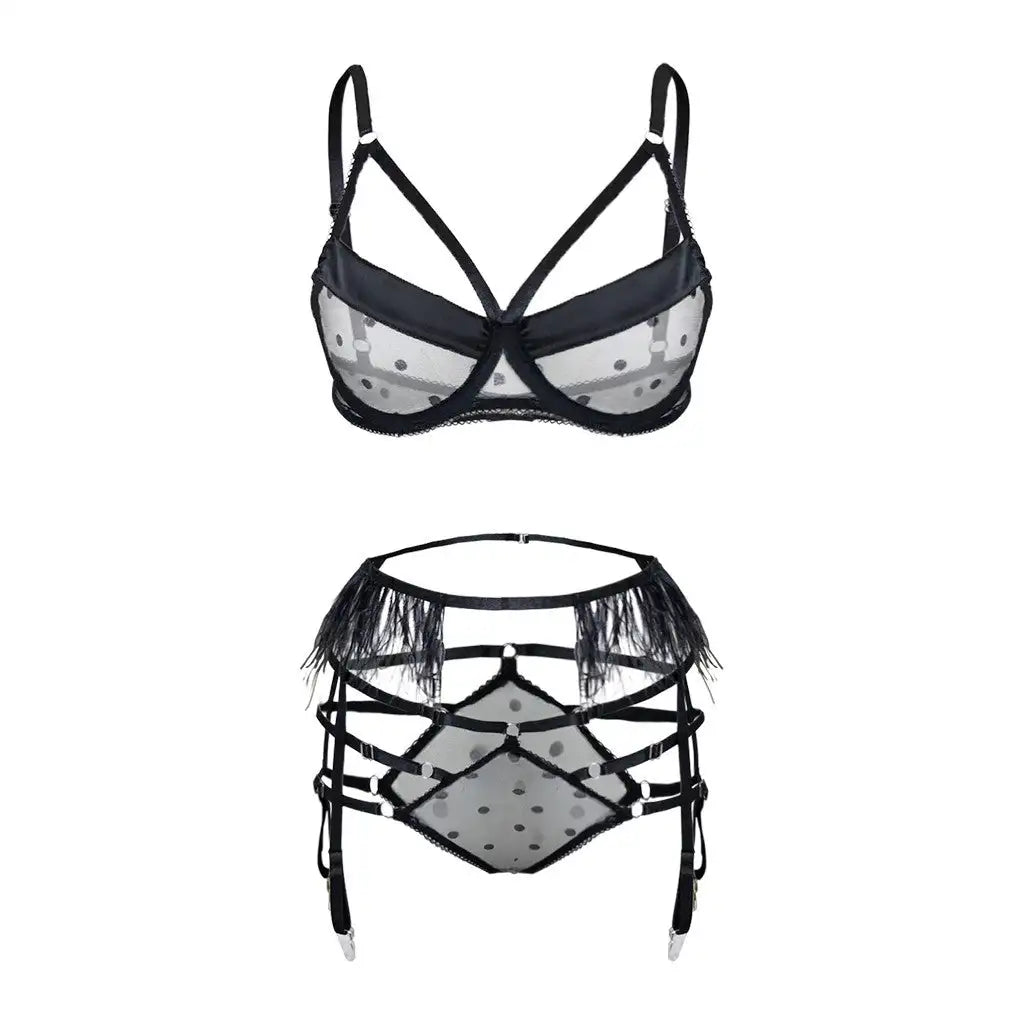 Polka dot mesh sexy lingerie - Lootquake