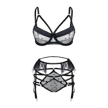 Polka dot mesh sexy lingerie - Lootquake