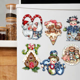 Merry Christmas Decorative Wooden Magnets Set of 6 by Jamie Mills-Price - Christmas Decor - 8090136G-S6-MP