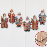 Santa Decorative Wooden Clip-on Ornaments Set of 6 by G. Debrekht - Christmas Decor - 8090032C-S6