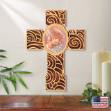 Baby Blessing Modern Wooden Cross by D. Gelsinger - Inspirational Icon Decor - 88284-DG