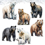 Bear Adventures Decorative Wooden Clip-on Ornaments Set of 6 by G. Debrekht - Wildlife Decor - 8090105C-S6