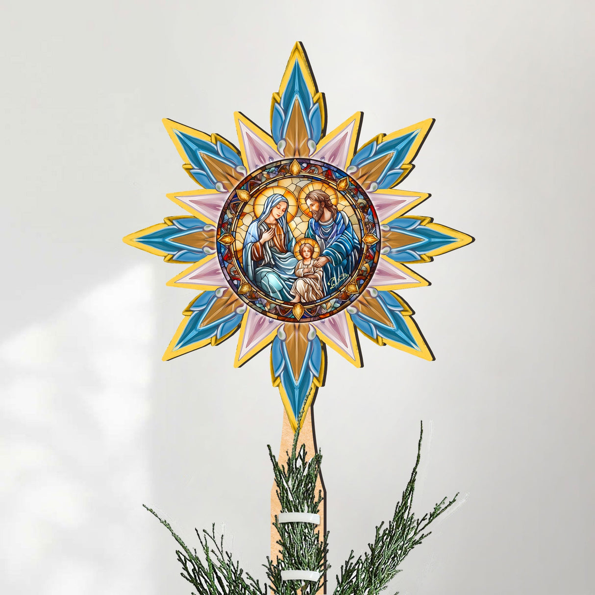 Estrella de la Natividad de madera para la punta del árbol, de G. Debrekht - Decoración navideña - 89505