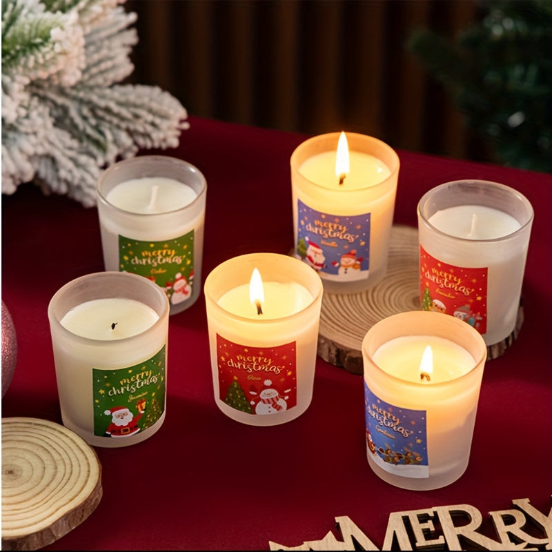 6pcs Soy Wax Scented Candle Set in Glass Jars - Perfect for Christmas, Thanksgiving, Valentine's, Mother's Day & Birthdays - Ideal for Yoga, Dining Decor & Indoor Ambiance