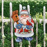 Decoración navideña para puerta con pájaros de G. DeBrekht - Decoración navideña con Papá Noel y muñeco de nieve - 8118023H
