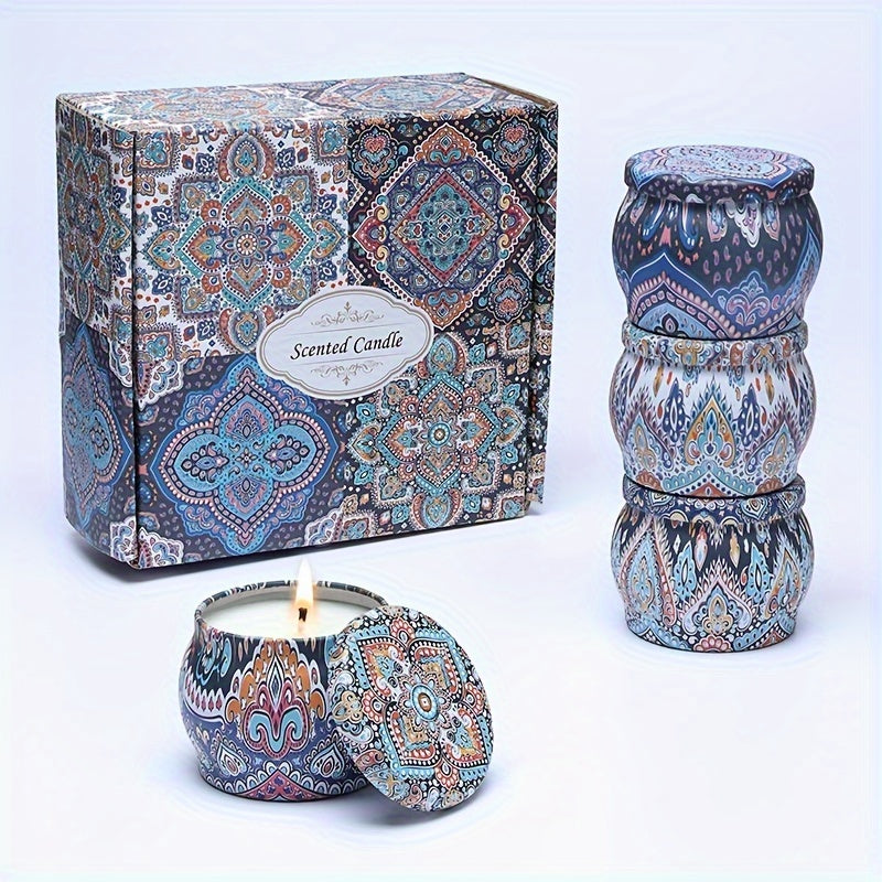 Set Of 12 Scented Candle Boxes (aroma: Rose, Co Co, Freesia, Peppermint, Lavender, Gardenia, Tuberose, Camellia, Wild Bluebell, Vanilla, Violet, Lemon) with Random Jar Colors, Candles for Relax, Relaxation, Bathing, Yoga, And