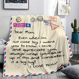 1pc Envelope Printed Flannel Blanket, To My Mom Blanket For All Season, Warm Cozy Soft Throw Blanket Nap Blanket For Couch Bed Sofa Office Camping Travel Home Decor, Anniversary Birthday Gift Blanket For Mom