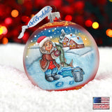 For The Pike Village Ball Glass Ornament by G. DeBrekht - Christmas Decor - 73323