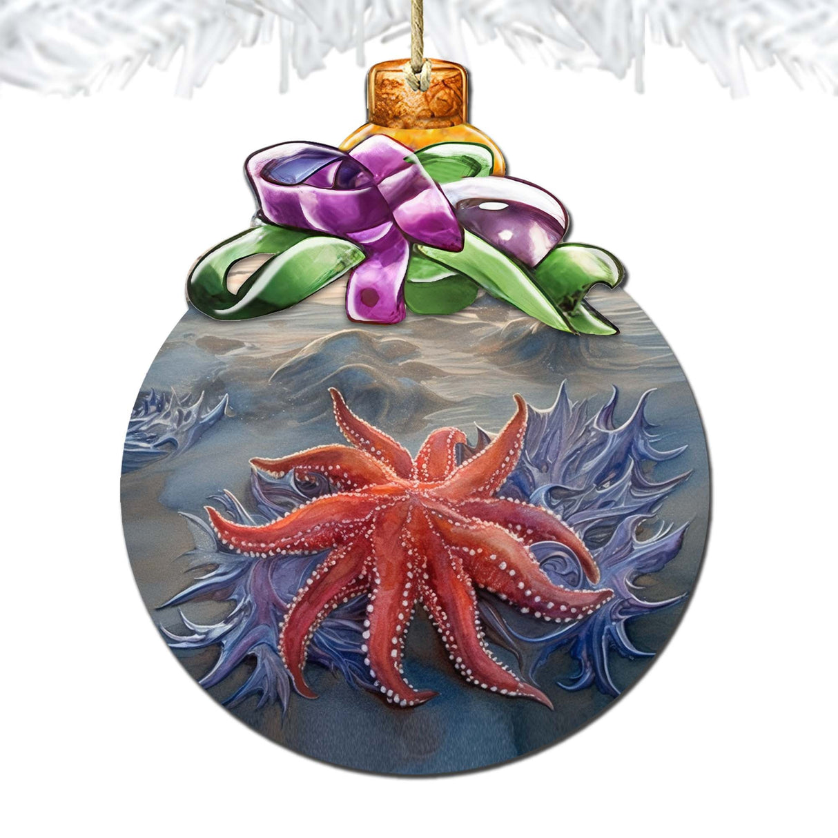 Adornos de madera con forma de girasol y estrella de mar de G.Debrekht - Decoración navideña con temática de vida silvestre - 870018