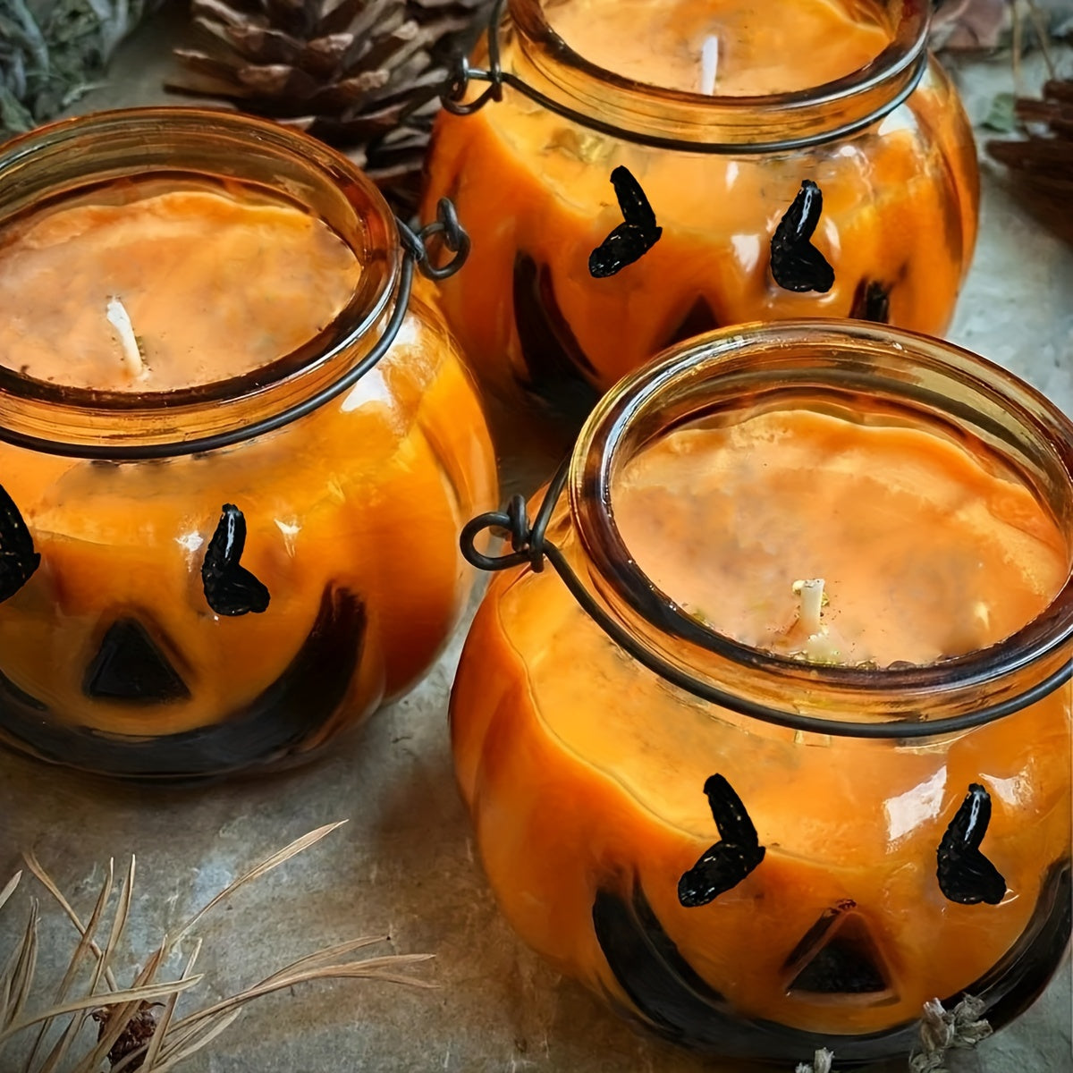 Bougie parfumée en forme de citrouille d'Halloween avec poignées - 180 g, parfum rose, idéale pour la décoration de fête et l'ambiance de la maison