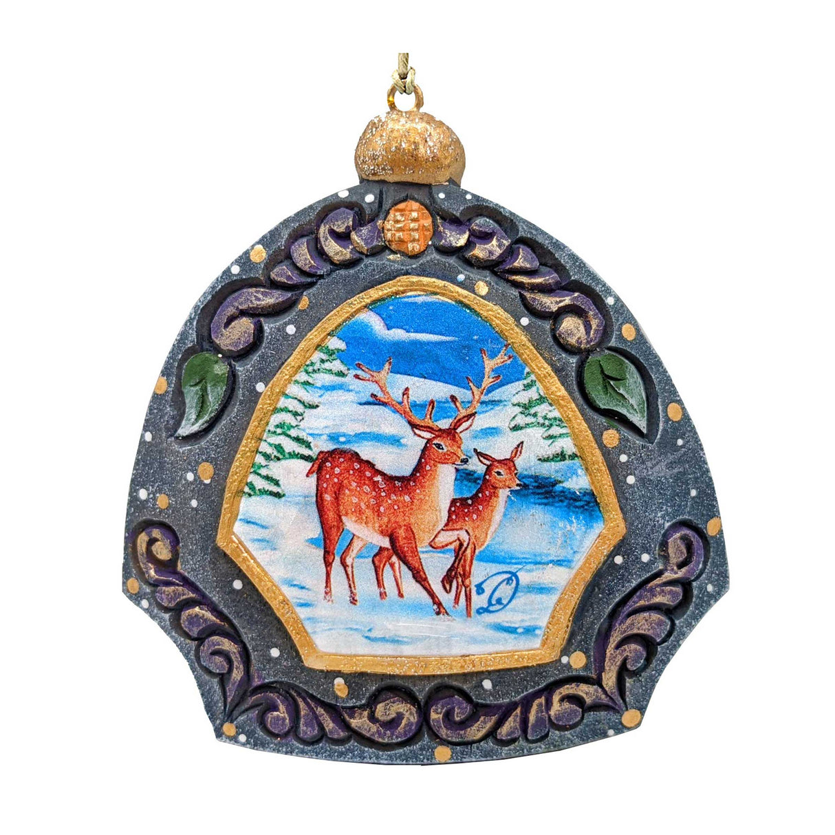 Moose Family Sculpted Hand-Painted Christmas Ornament by G. DeBrekht - Fifiels Moose Orn - 6102839