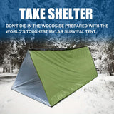 Tente d'abri d'urgence pour 2 personnes avec couverture isolante en polyéthylène : durable, coupe-vent et imperméable pour le camping et la préparation aux crises
