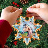 Adornos de madera con forma de caballo y copos de nieve de G. Debrekht - Decoración de vida silvestre - 8688431