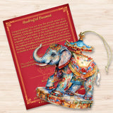 Carousel Elephant Wooden Ornaments by G. Debrekht Christmas Decor - 8611029