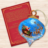 Adornos de madera "Vuelo Mágico de Papá Noel" de Gelsinger - Decoración navideña de muñeco de nieve de Papá Noel - 8031020-1314