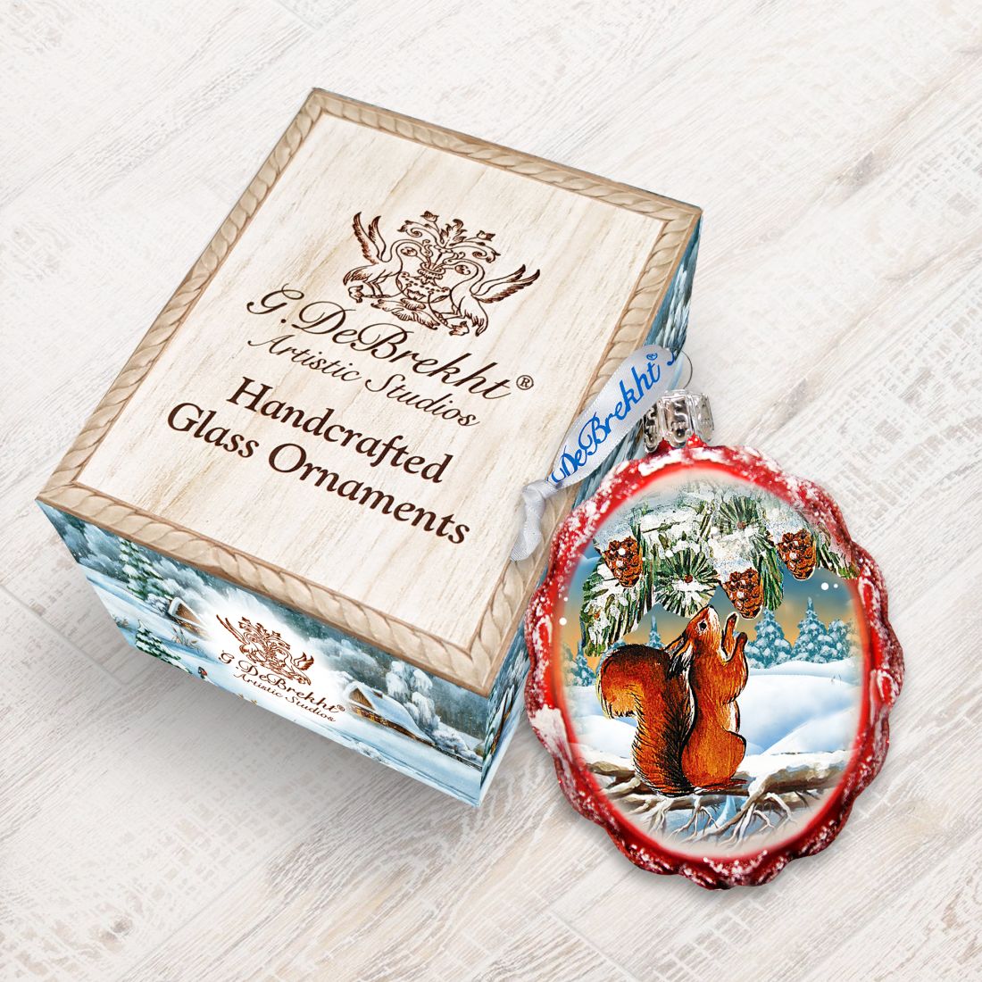 Squirrel Mercury Glass Ornament by G. DeBrekht - Wildlife Holiday Decor - 771027