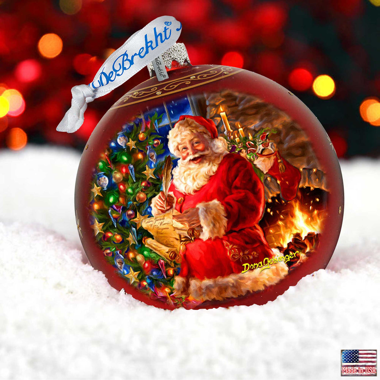 Adorno navideño grande de cristal rojo de Gelsinger - Lista de deseos - 73925R-DG