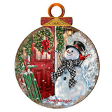 Decoración navideña para puerta con muñeco de nieve de D. Gelsinger - 8421127H-DG