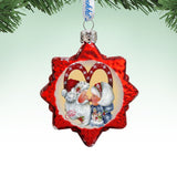 Adorno de vidrio de mercurio "So Much in Love" de Jamie Mills-Price - Decoración navideña de Papá Noel y muñeco de nieve - 778209-7514