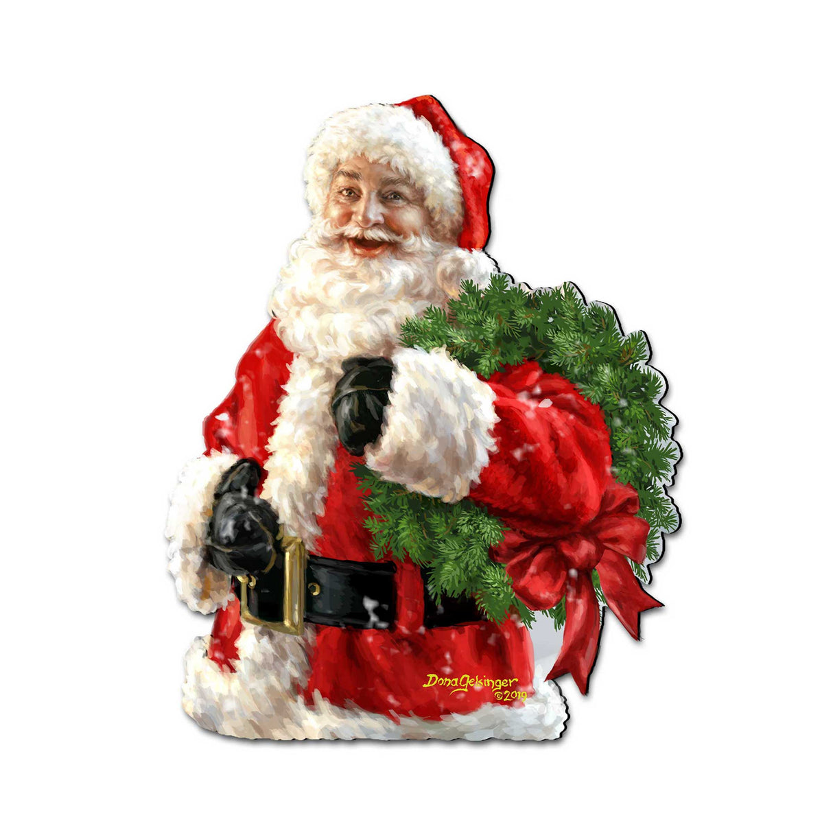 Corona navideña de Papá Noel para puerta de D. Gelsinger - Decoración navideña de muñeco de nieve de Papá Noel - 8461015H-1513
