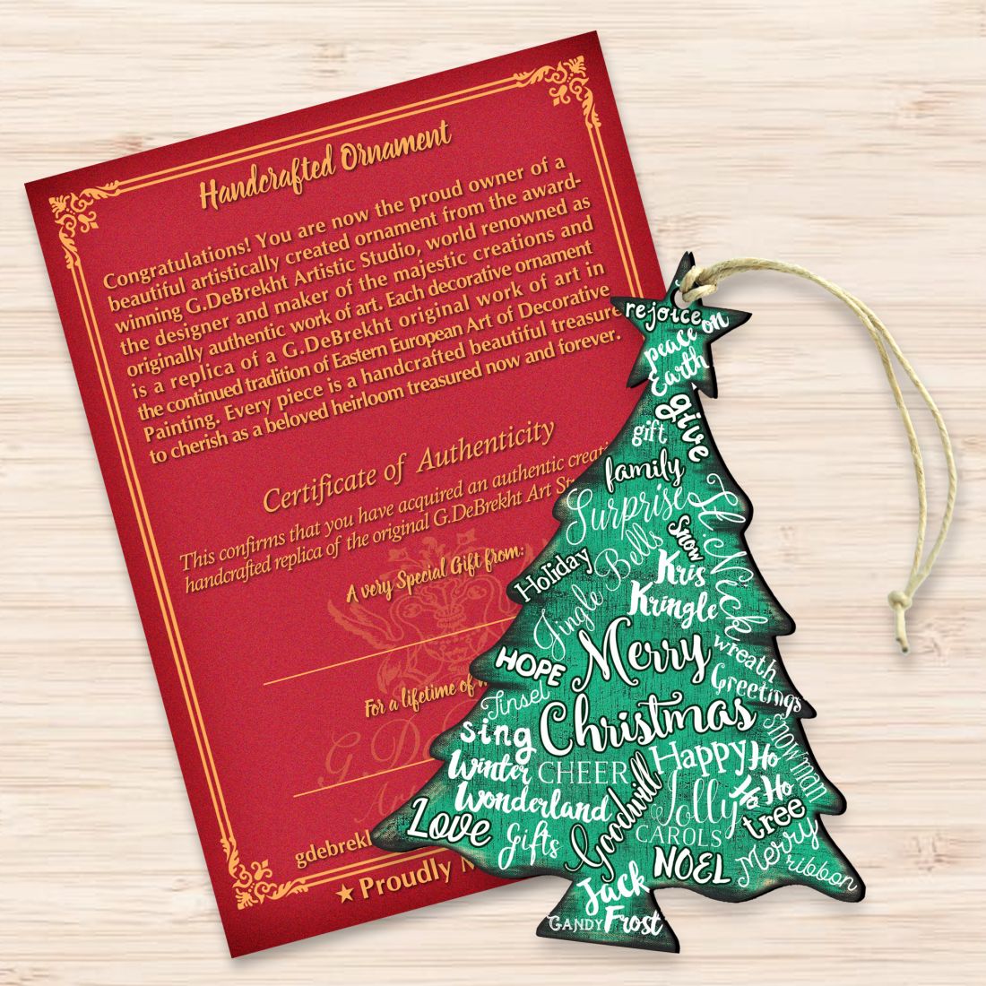 Merry Christmas Tree Ornament by Nature Wonders - Christmas Decor - 81988122