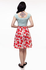 Pink Floral A-line Skirt - Small only