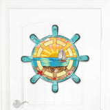 Captains Wheel Coastal Outdoor Door Decor by G. DeBrekht - Coastal Holiday Decor - 8198536H