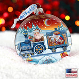 Express Train Ball Red Glass Ornament Limited Edition by G. DeBrekht - Christmas Santa Snowman Decor - 73873R